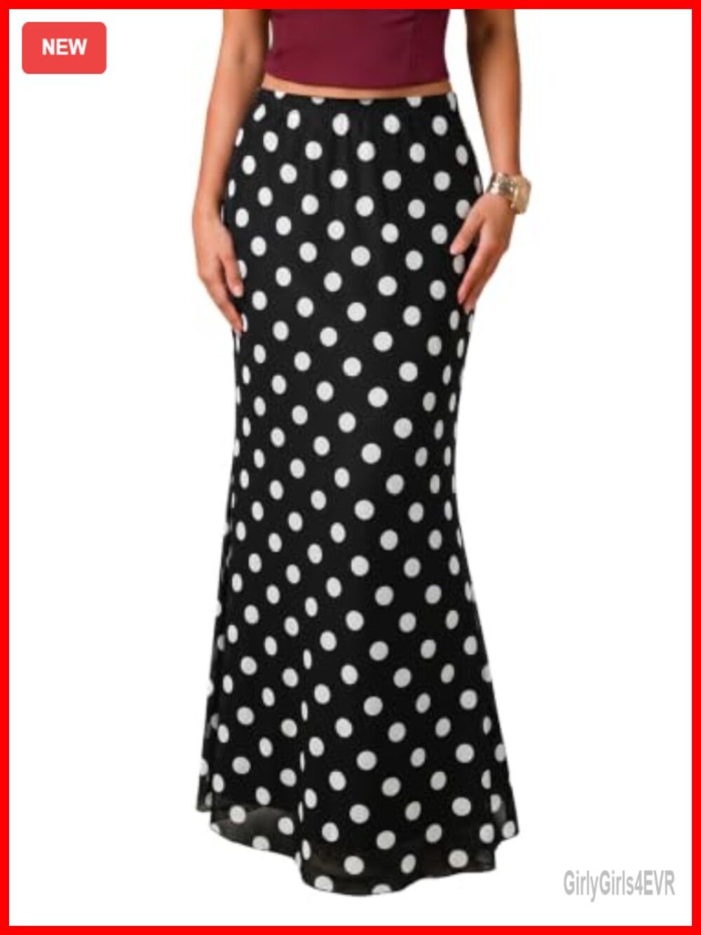 Dokotoo High Waist Mesh Bodycon Mermaid Maxi Skirt